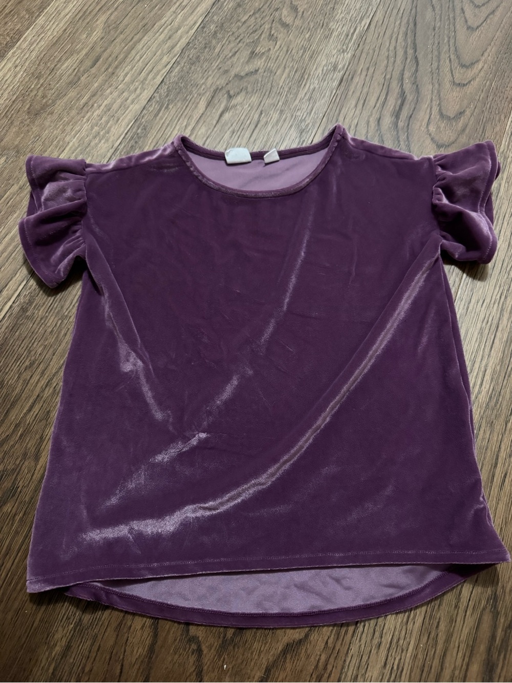 Gap Kids XS 4/5 Girls' Velvet Ruffle Sleeve Top - Purple